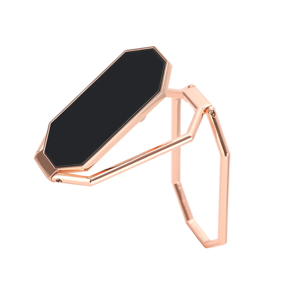 

1Pc Car Phone Holder Folding Phone Ring Desktop Metal Phone Stand (Rose Gold)