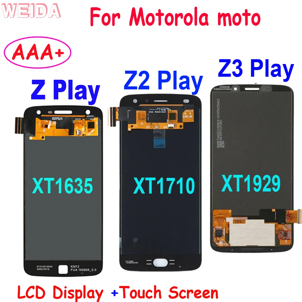 

AAA+ LCD For Motorola moto Z Play XT1635 Z2 Play XT1710 Z3 Play XT1929 LCD Display Touch Screen Digitizer Assembly Replacement