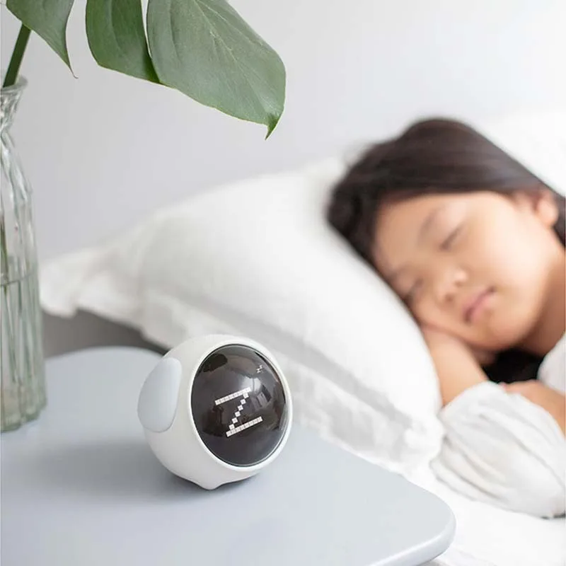 

Student Cute Expression Pixel Alarm Clock Multi Function Digital Led Voice Controlled Light Bedside Thermometer Clock for Kid