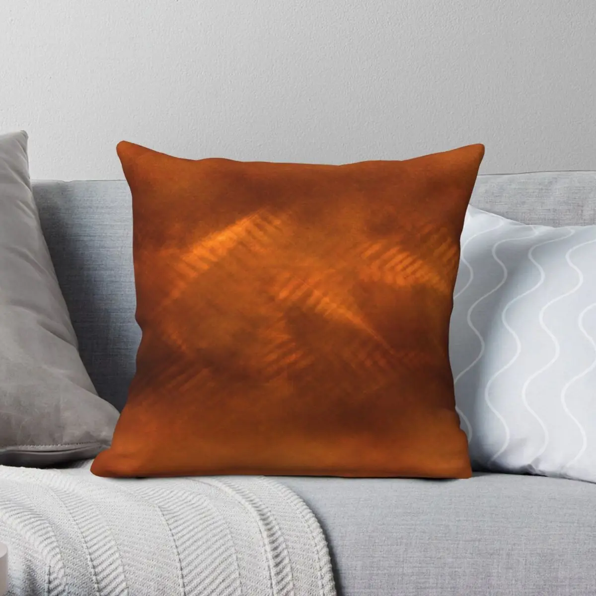 

Orange Copper Square Pillowcase Polyester Linen Velvet Creative Zip Decor Throw Pillow Case Sofa Cushion Cover 18"