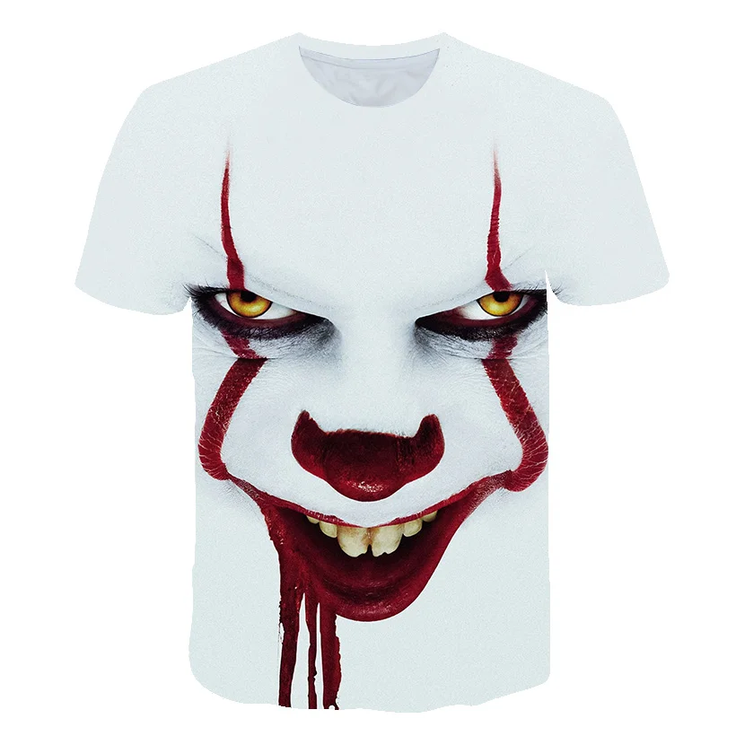 

Clown 3D Printed T Shirt Children Joker Face boy tshirt 3d Clown Kids Short Sleeve Funny T Shirts Terror Fashion Tops & Tees