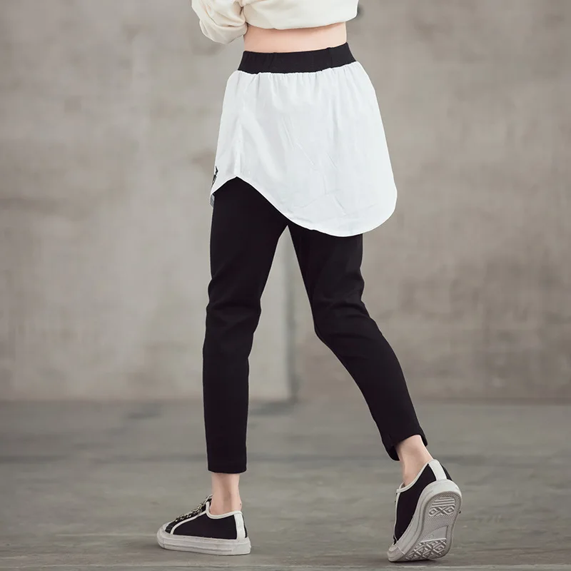 

8 10 years Kids Girls Leggings 2021 New fake two casual Pants