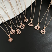 south korea dongdaemun fashion new titanium steel necklace female texture simple zircon micro inlaid clavicle chain jewelry gift