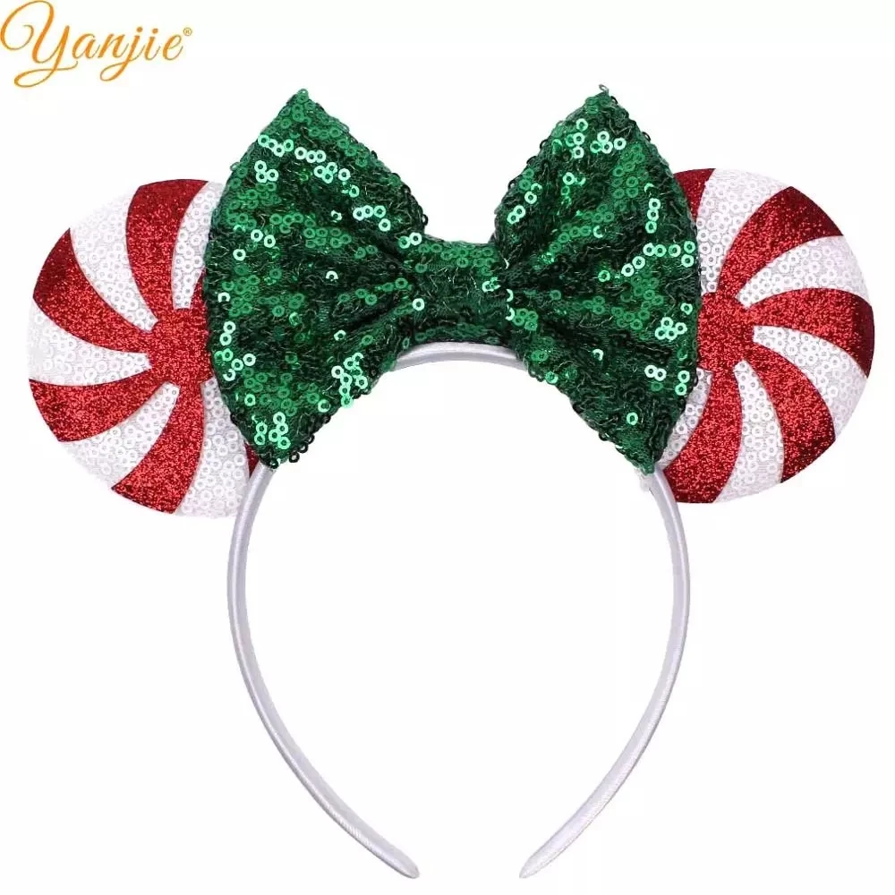 Женская повязка на голову с ушками мыши и блестками| |