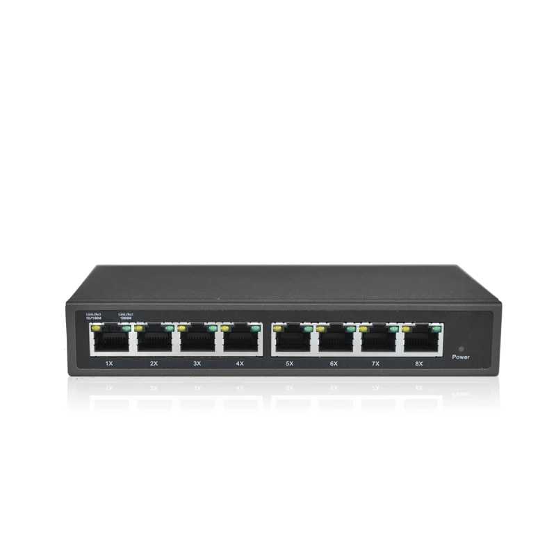 Реверсивный переключатель 24 В 8 портов Gigabit управляемая интернетная сеть
