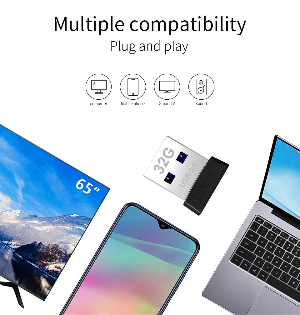 Lexar JUMPDRIVE USB флэш-накопитель 128 Гб 64 Гб оперативной памяти, 32 Гб встроенной памяти, Мини-Прыжок USB 3,0 S47 флеш-накопитель до 100 МБ/с. U диск для ПК usb-накопитель key memory stick
