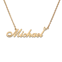 god with love heart personalized character necklace with name michael for best friend jewelry gift