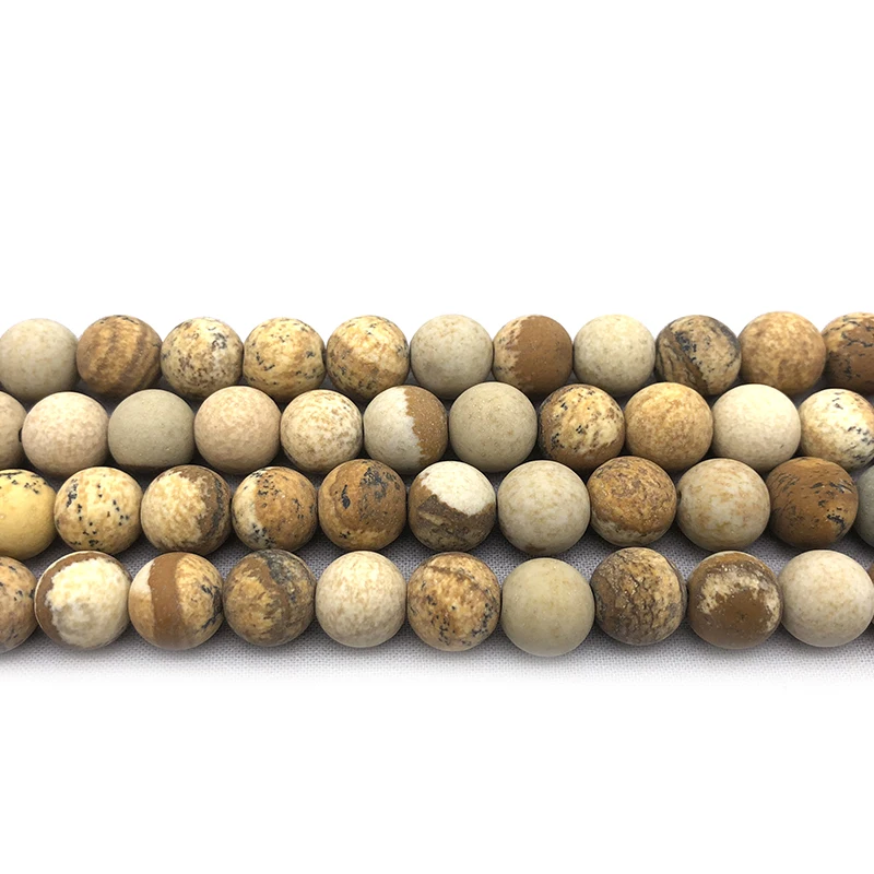 Бусины Из Натурального матового гладкого полированного камня с рисунком для