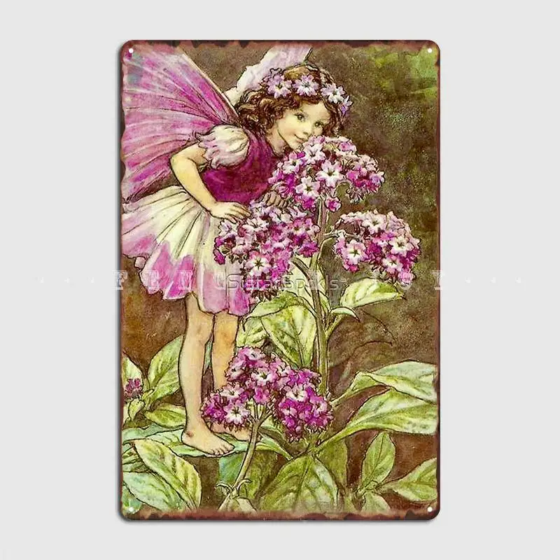 Гелиотропическая Фея от Cicely Mary Barker металлический плакат кинотеатр гостиная