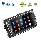 Автомобильный мультимедийный плеер Hikity, 2DIN, Android, GPS-трекер, Авторадио, Android 8,1, 7 дюймов, аудио, DVD-плеер для FordFocusS-MaX