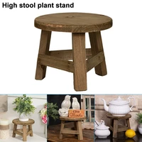 wooden plant stand plant holder stool multifunctional display home decor for flower pot round 17 8x17 8x15cm li