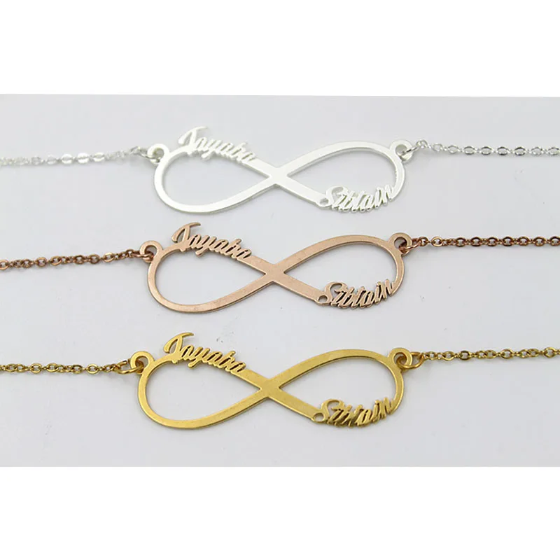 Женское ювелирное романтическое индивидуальное бесконечное ожерелье с именем