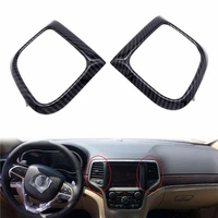 2 pcs car styling front air vent outlet cover trim abs carbon fiber decoration cap accessories for jeep grand cherokee 2011 2020