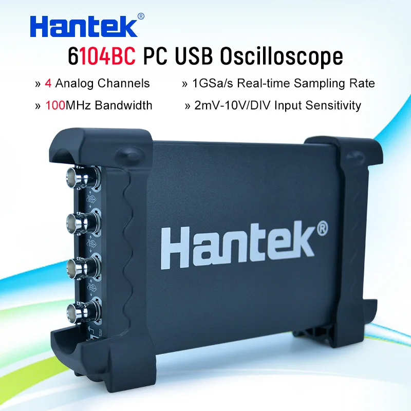 Hantek 6104BC осциллограф PC USB 4 самостоятельные аналоговые цифровые каналы 100 МГц