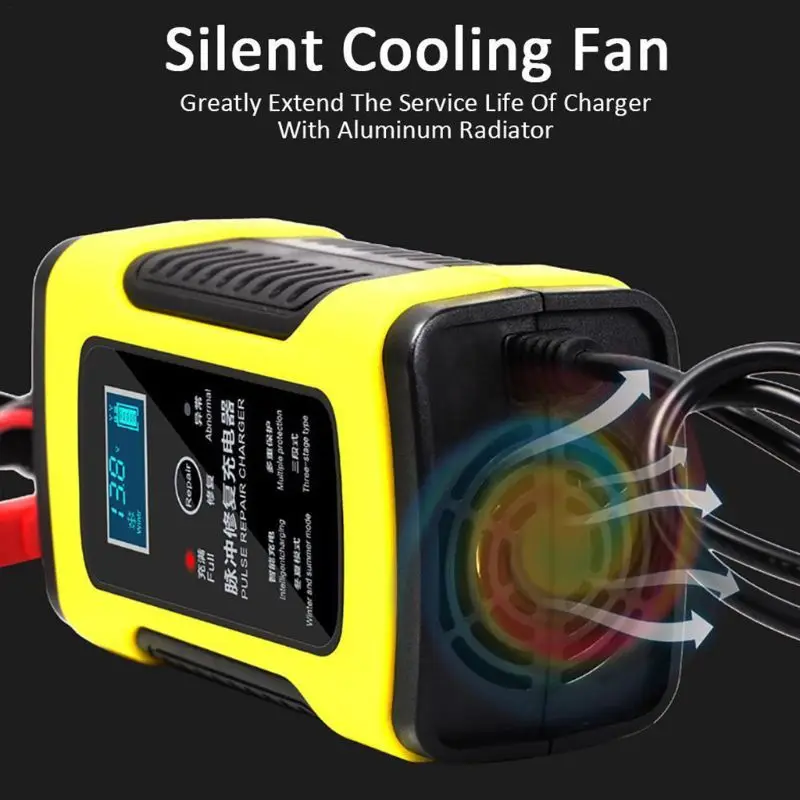 Зарядное устройство для ремонта аккумуляторов 12 В 6 А с ЖК дисплеем свинцово