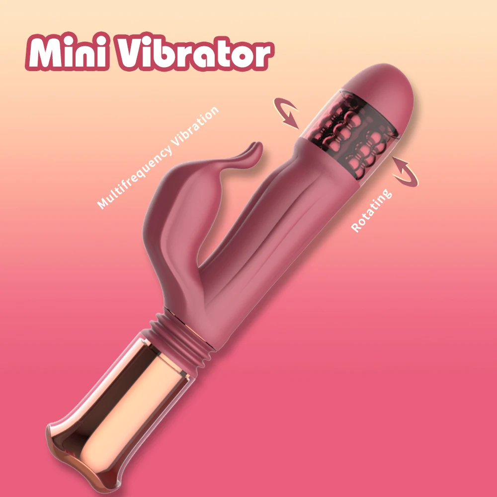 Вращающаяся 7 частотная мини Массажная палка с вибрирующими бусинами и USB