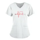Женская одежда для салона красоты с коротким рукавом и V-образным вырезом