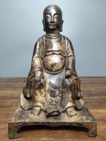 9tibet buddhism old bronze cinnabar emperor zhenwu sitting buddha demon sovereign master zu northern god enshrine the buddha