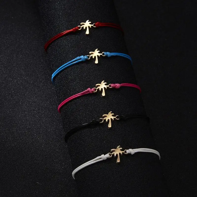 Регулируемый браслет ручной вязки 5 цветов из кокосового дерева металлические