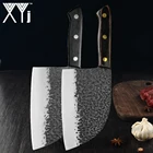 XYj 7 дюймов чеканным узором ручной работы кованой стали для резки мяса Ножи пластичный монтаж, нож для Разделки мяса сербский шеф-повара Ножи Открытый Кемпинг ножик для барбекю Ножи