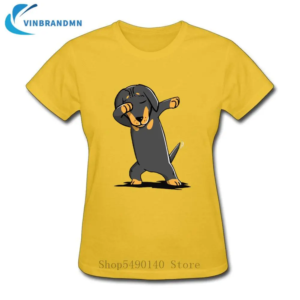 

Крутая дизайнерская футболка Dabbing с таксой, уникальная модная женская футболка, футболки с забавным принтом собаки и животных, повседневные...