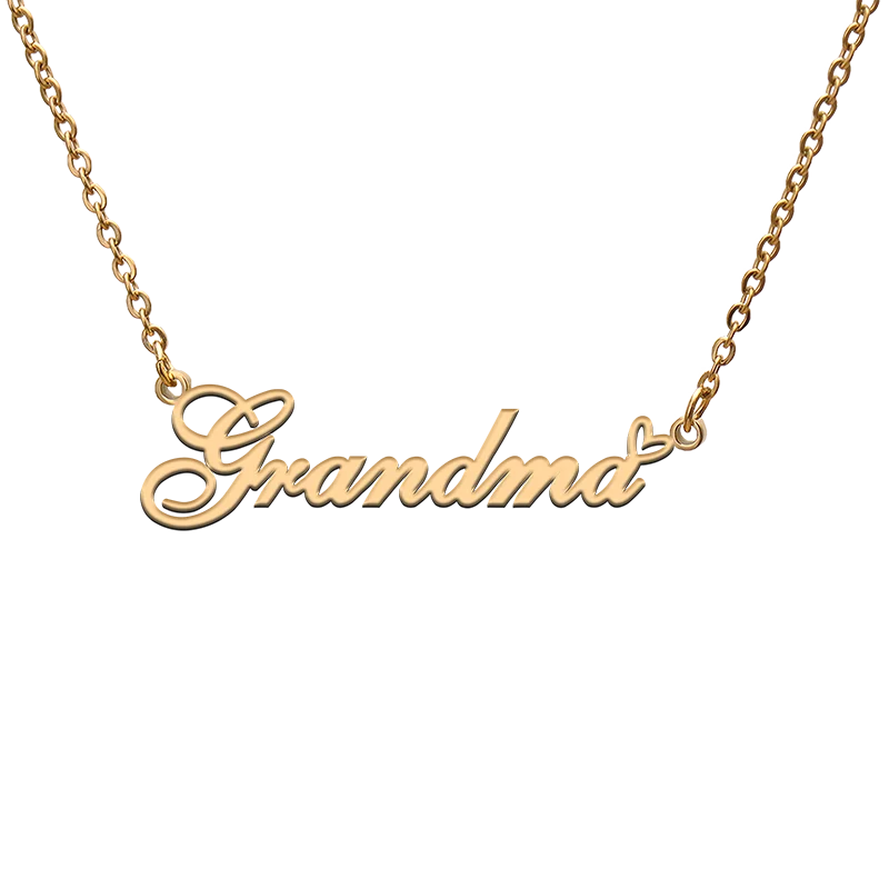 

God with Love Heart Personalized Character Necklace with Name Grandma for Best Friend Jewelry Gift