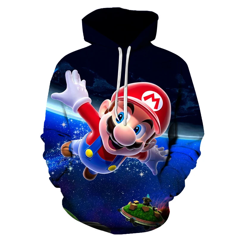 Осень 2020 новый стиль толстовка с капюшоном аниме Супер Марио 3D принт мужская