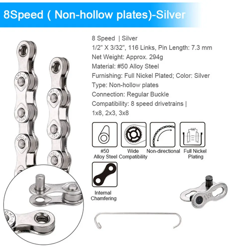 

Bicycle chain 8/9/10/11 speed hollow super light chain bicycle variable speed semi-hollow chain/solid chain bicycle accessories