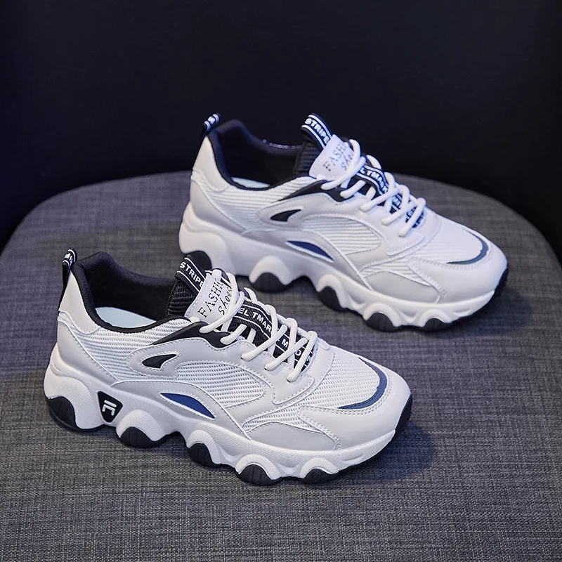 

2021 Women Fashion Sneaker Spring Lady Casual Chunky Sneakers Female Breathable Shoes White Brand Thick Soles Sneaker ZD2980