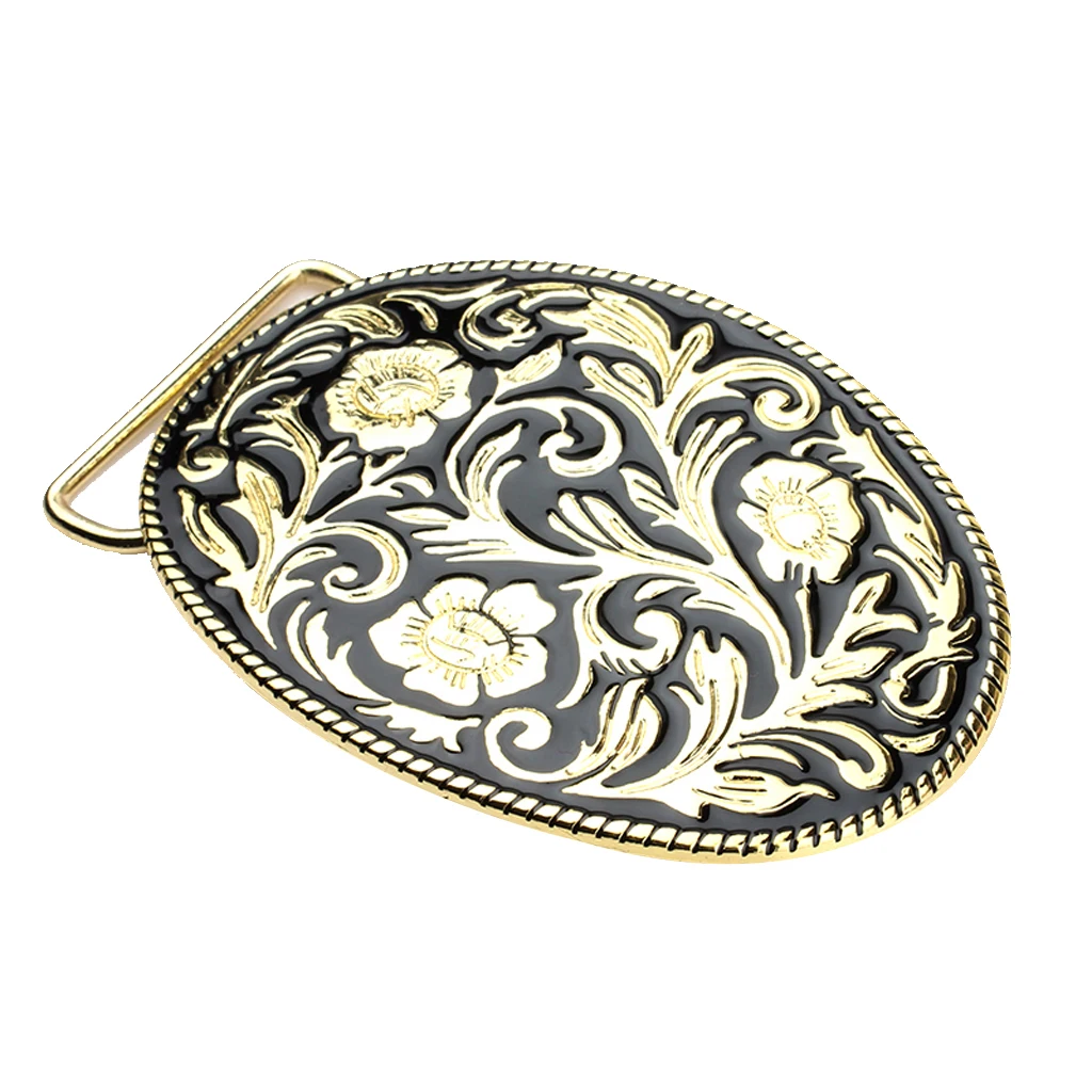 

Antique Golden Belt Buckle Embossed Floral Patter from Ancient Tang Dynasty