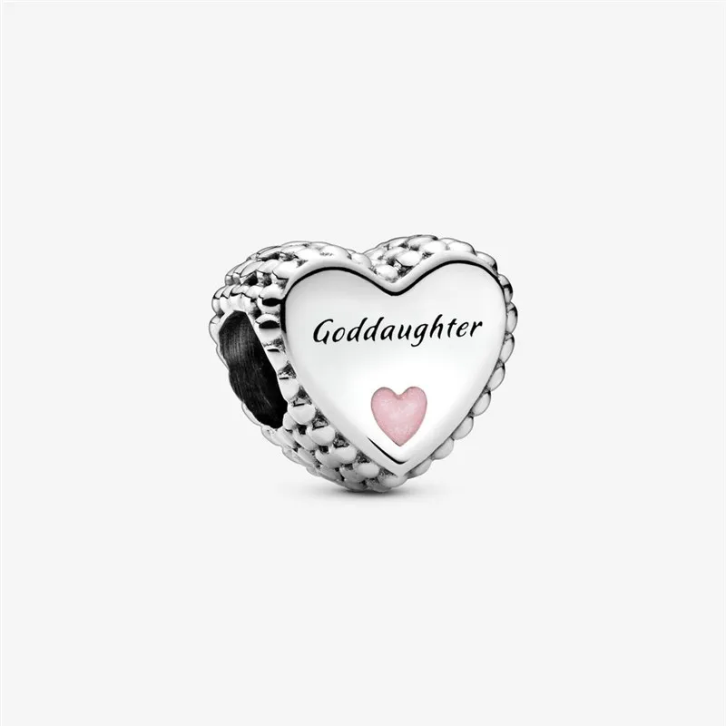 

925 Sterling Silver Goddaughter Heart Charm Fit Original 3mm Bracelet&Bangle Making Fashion DIY Jewelry For Women
