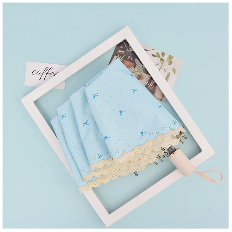 Портативный Ветрозащитный Зонт для женщин складывается в три раза защита от УФ