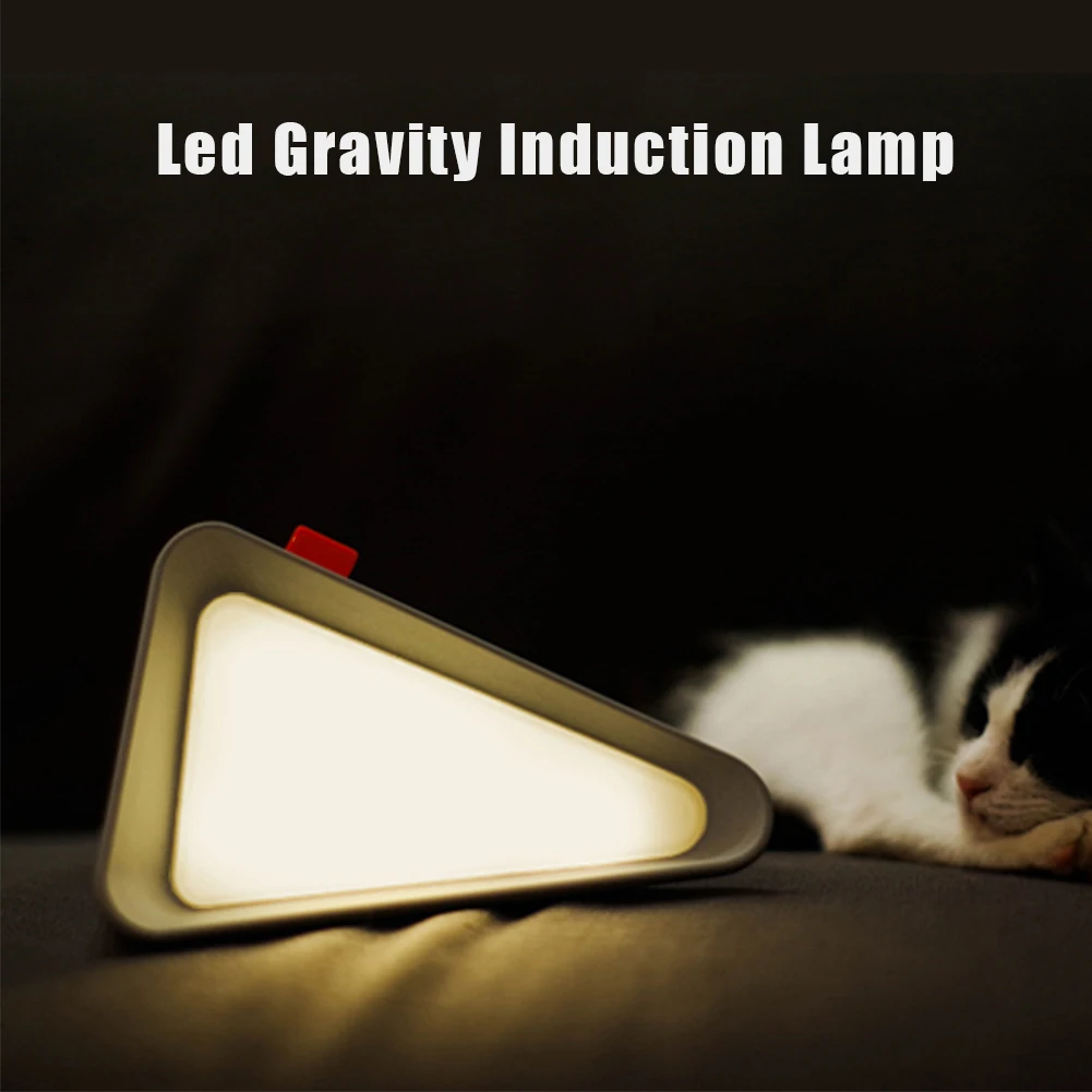 Office Decorative Flip Lamp Sleeping Desktop Night Light Led Lightweight Gravity Sensor ABS Triangle Living Room Energy Saving | Освещение