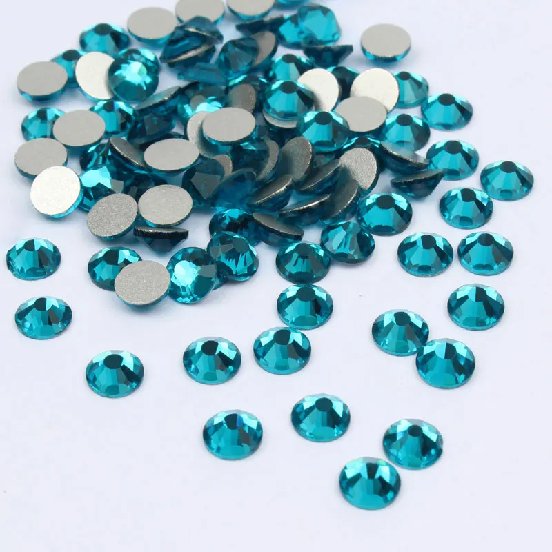 

Peacock Blue 3D Nail Art Decorations Non Hotfix Crystal Rhinestones For Nails Art Decoration Glue On Glass Diamonds DIY 203