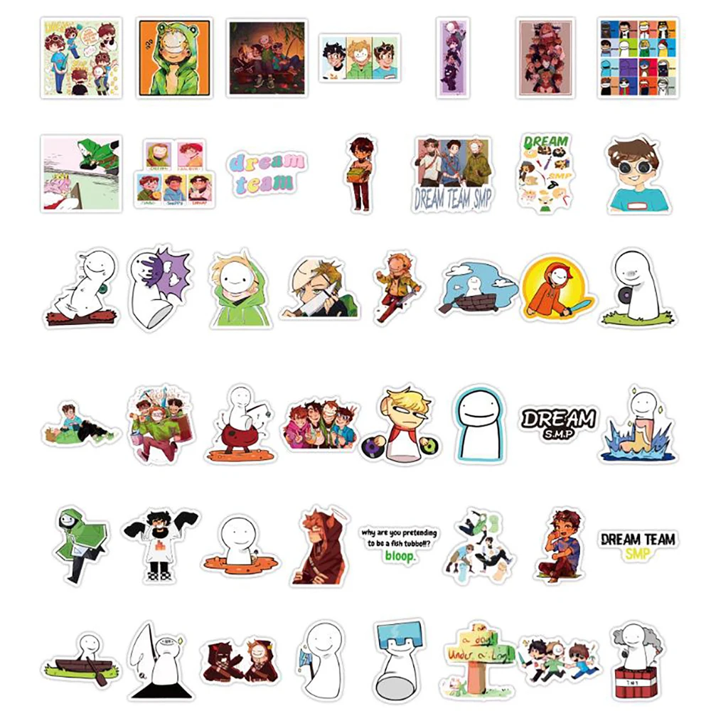 Pegatinas de grafiti con dibujos animados para ni&ntilde;os, calcoman&iacute;as impermeables de Anime Dream, Smp, bricolaje, para equipaje, guitarra, port&aacute;til, nevera, DIY, 10/30/50 Uds.-5