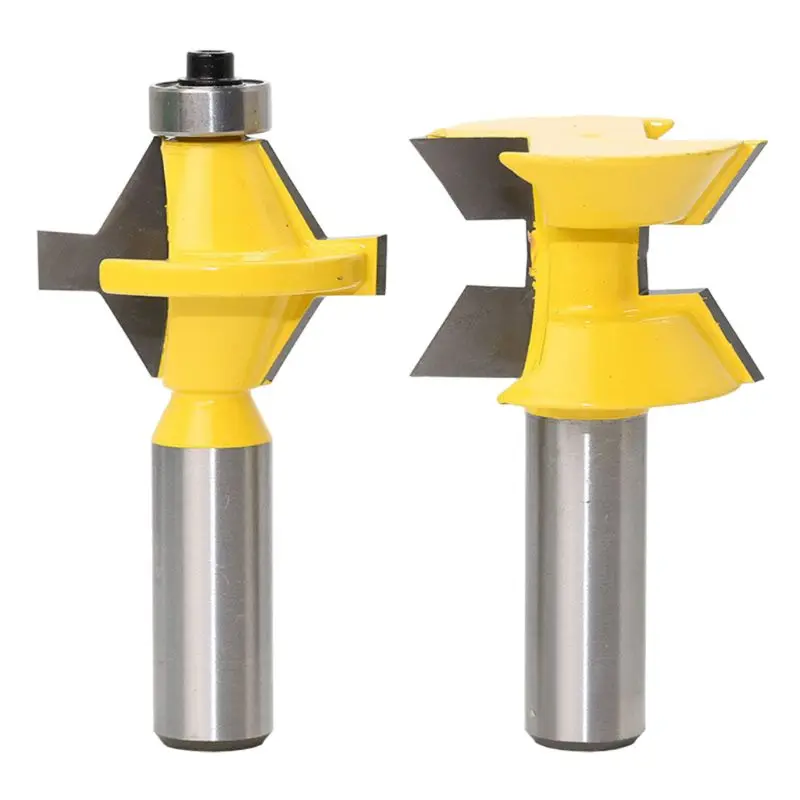 

2pcs 120 Degree Lock Miter Finger Joint Router Bits Set 1/2'' Shank Milling Cutters For Wood Plywood MDF Woodworking Too