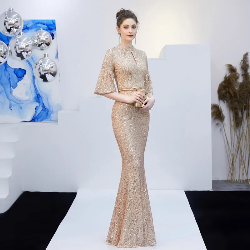 Женское вечернее платье-Русалка с вырезом Элегантное Длинное платье официальное