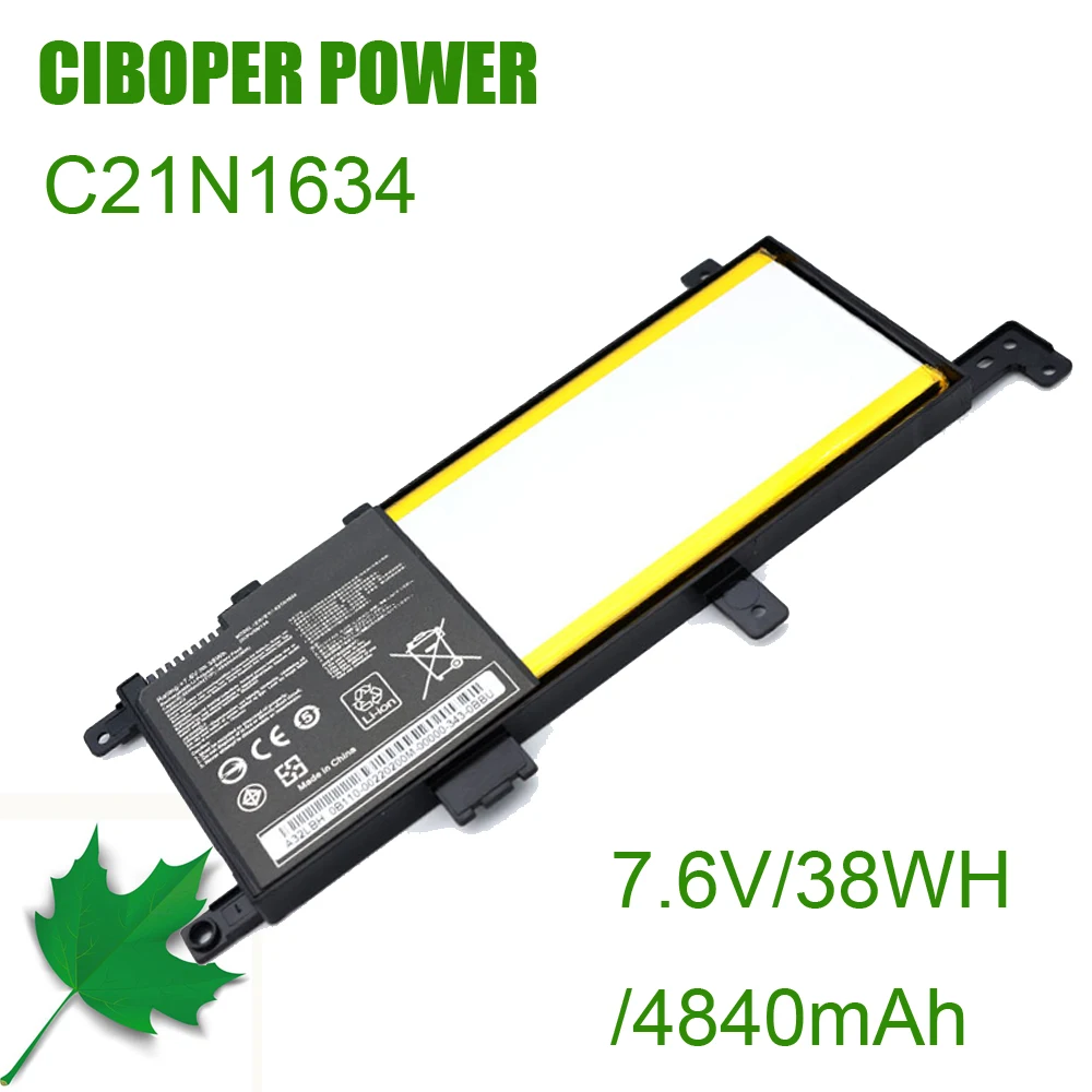 CP Подлинная Новая батарея для ноутбука C21N1634 7 6 В/38 Вт/ч A580U X580U X580B A542U R542U R542UR X542U V587U