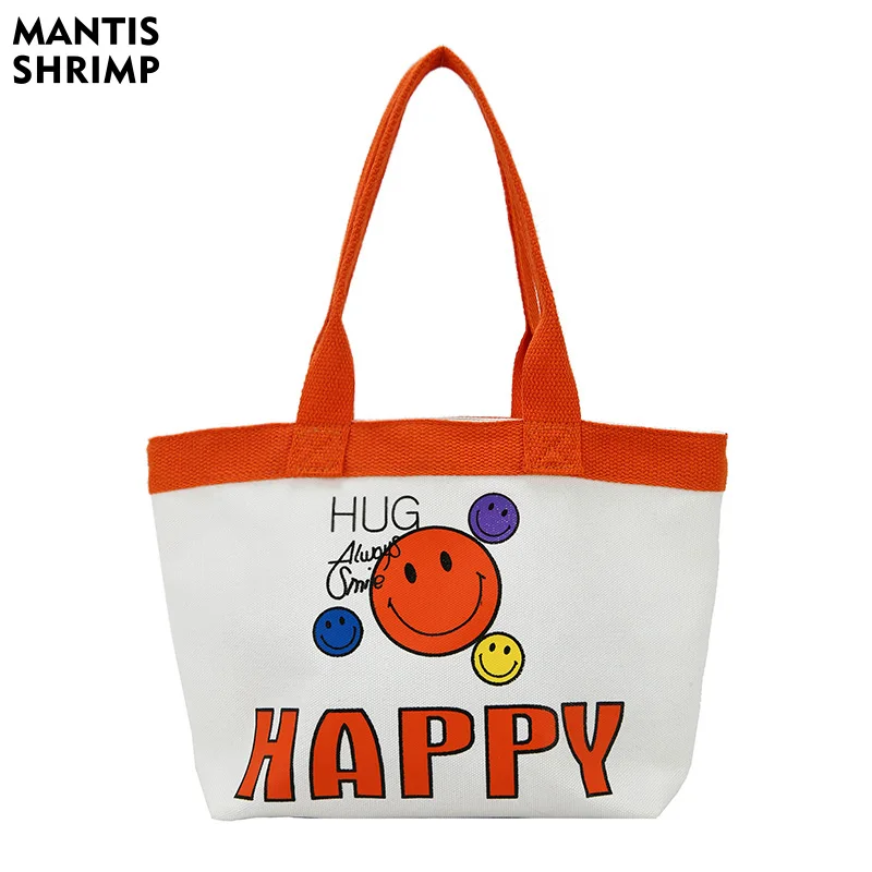 

Large Capacity Totes Women Bags Canvas Bag Designer Handbags Shopping Bags for Girls Fashion Shoulder Bags Smiley Casual Tote