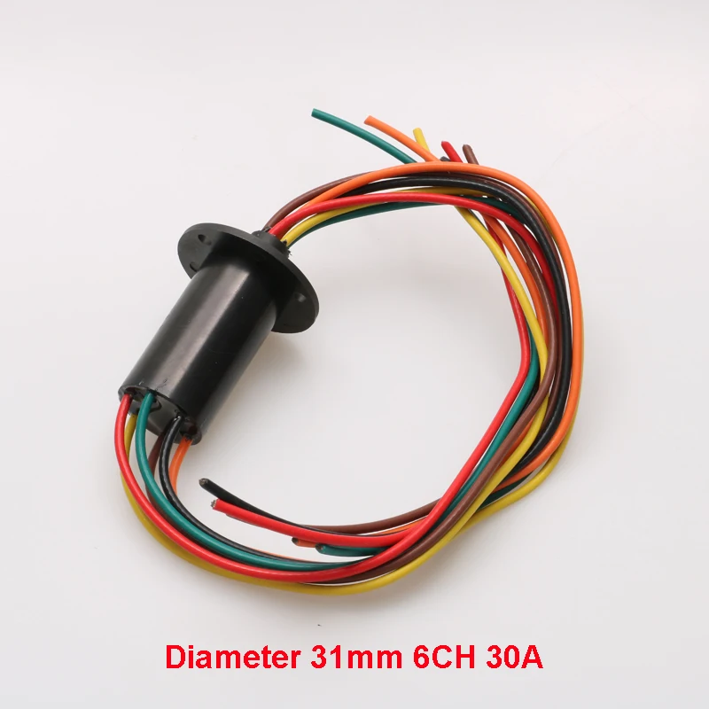 

Wind Power Generator Dia.31mm 30A High Current Slip Ring 4/5/6 Channels Capsule Slipring Electric Conductive Rotary Joint