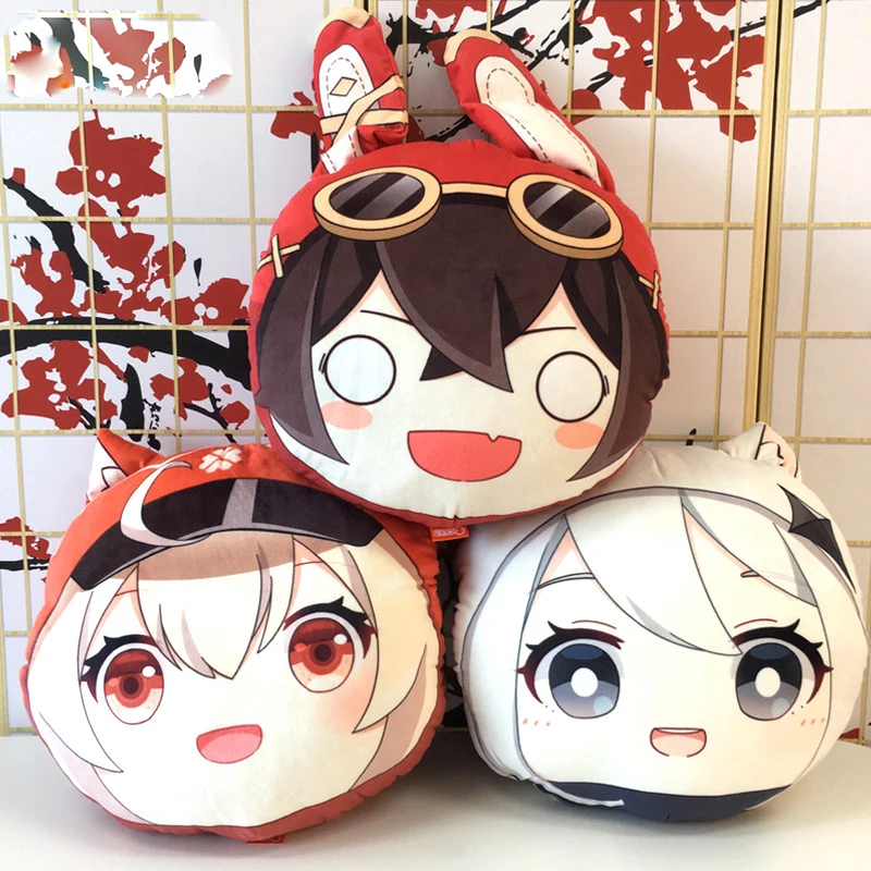 

New Anime Genshin Impact Paimon Klee Amber Hand Warmer Throw Pillow Cushion Warm Winter Cartoon Plush Toys 46*43*18cm Cosplay
