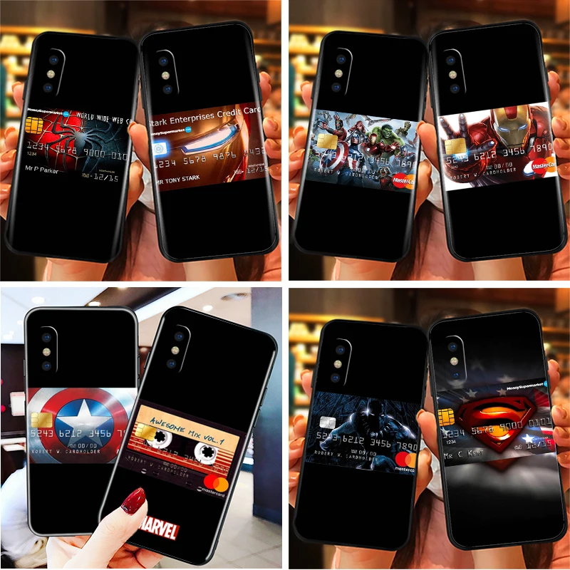 

Phone Case For iPhone X XS XR XS Max Funda Cover Marvel Avengers Iron Man SpiderMan Venom Hulk Captain America Deadpool
