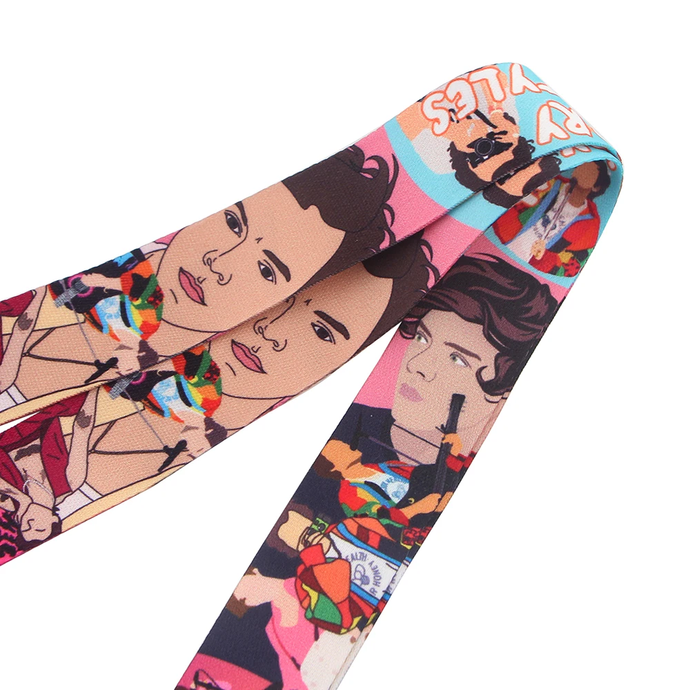 

24pcs/lot MD294 DMLSKY Cartoon Famous Singer Keychain Lanyards for ID Mobile Phone Rope Neck Straps Accessories For Kids