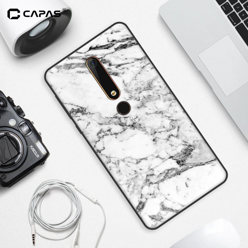 Для Nokia 6,1/6 чехол Мягкая силиконовая Обложка ТПУ Дерево Деревянный камень узорной чехол для телефона защитный чехол противоударный