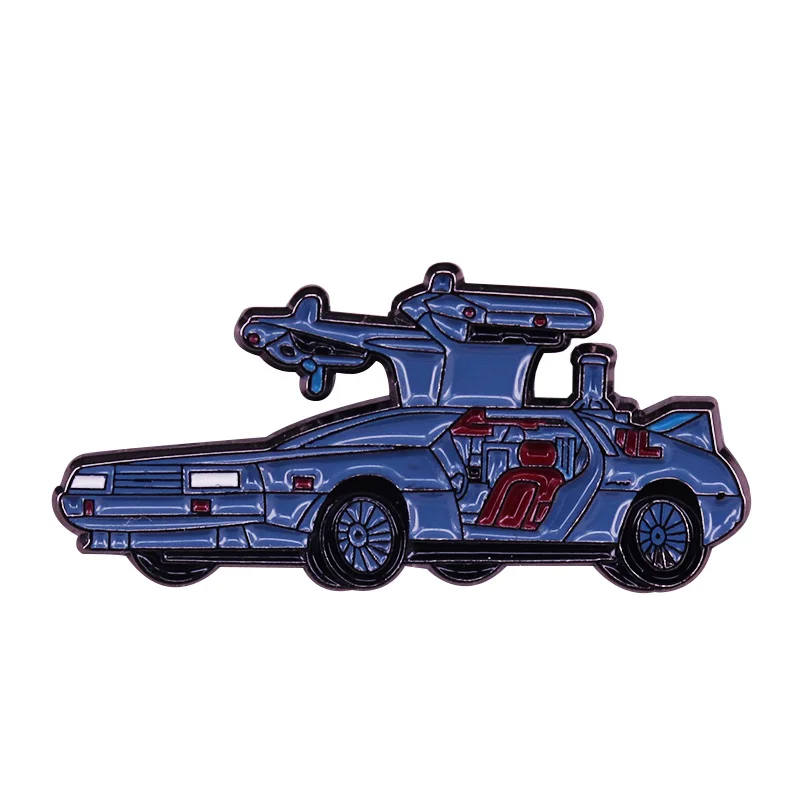 Делореанская штифтовая булавка с отворотами чтобы вернуться в будущее сейчас и