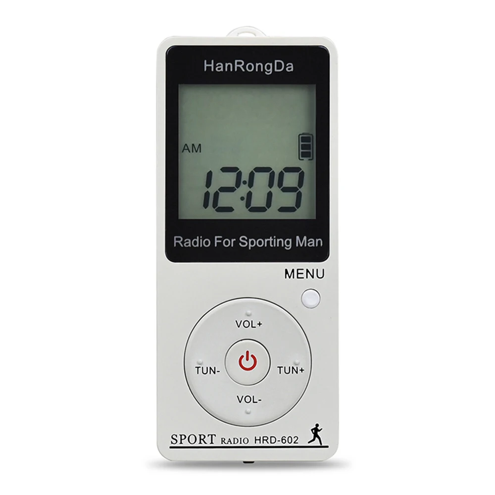 HRD-602 Mini FM/AM радио 400 мАч ЖК-дисплей портативный Радиоприемник Блокировка
