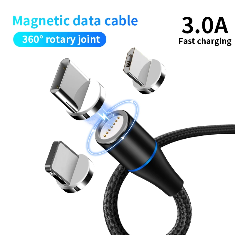 Магнитный кабель для 3A быстрая зарядка 3 0 зарядное устройство Micro USB Тип C iPhone 7