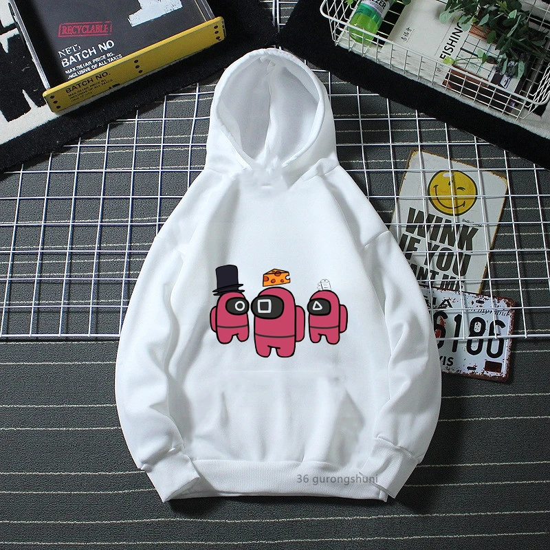 

Squid Game Hoodies игра в кальмара Korean Tv Show Squid Us Cartoon Print Girls Hoodies Harajuku Casual Kids Sweatshirt Tops