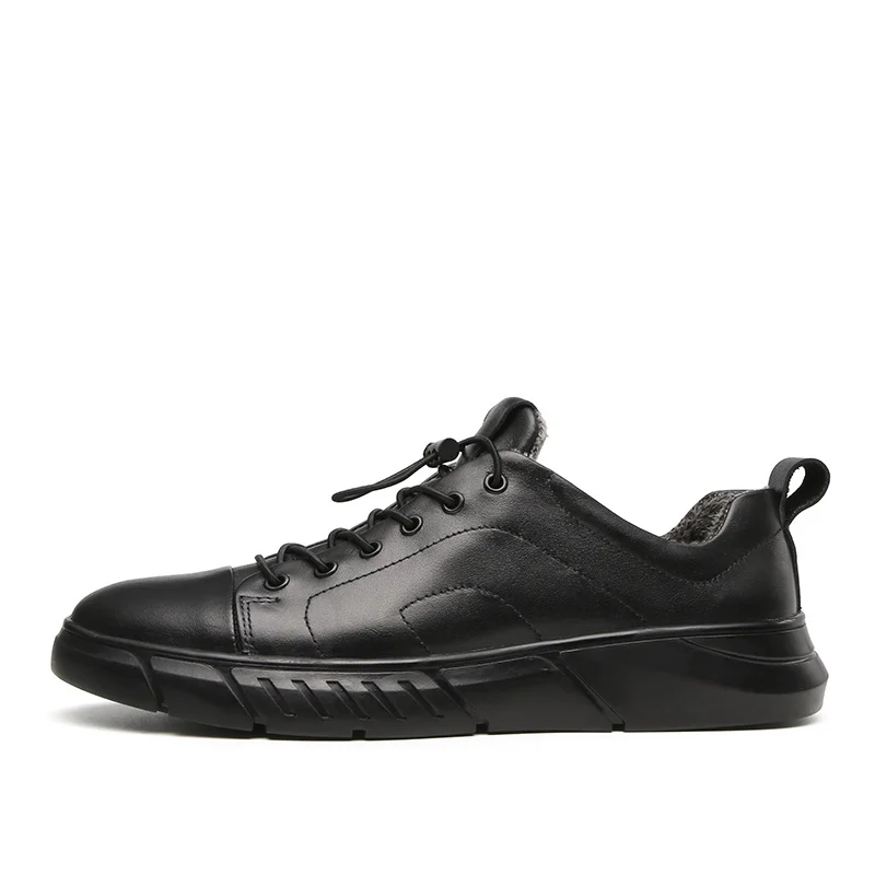

2019 new fashion men's shoes casual genuine leather male flats sneakers size 38-48 classic black shoe man platform shoes for men