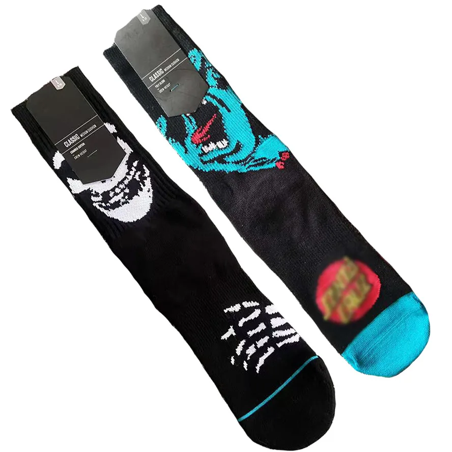 

Basketball Socks Men MISFITS Skull Novelty Sport Socks Skateboard Combed Cotton Terry Embroidery Cardboard Sox